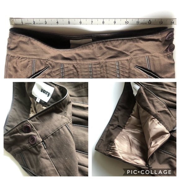 Pleated A-Line Skirt - Dark Chocolate - Picture 8 of 8